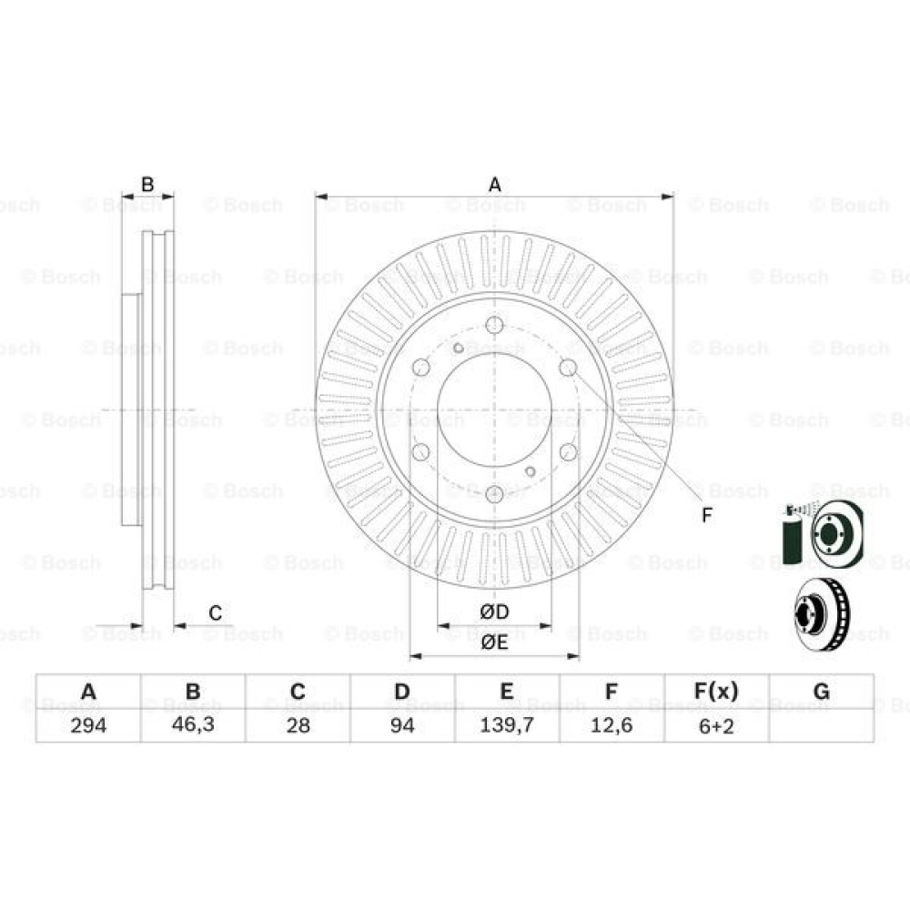 Δισκόπλακα εμπρός BOSCH 0986479704