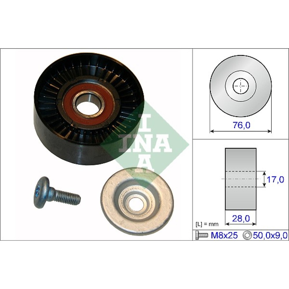 Τροχαλία αδρανείας ιμάντα poly-V INA 532064810