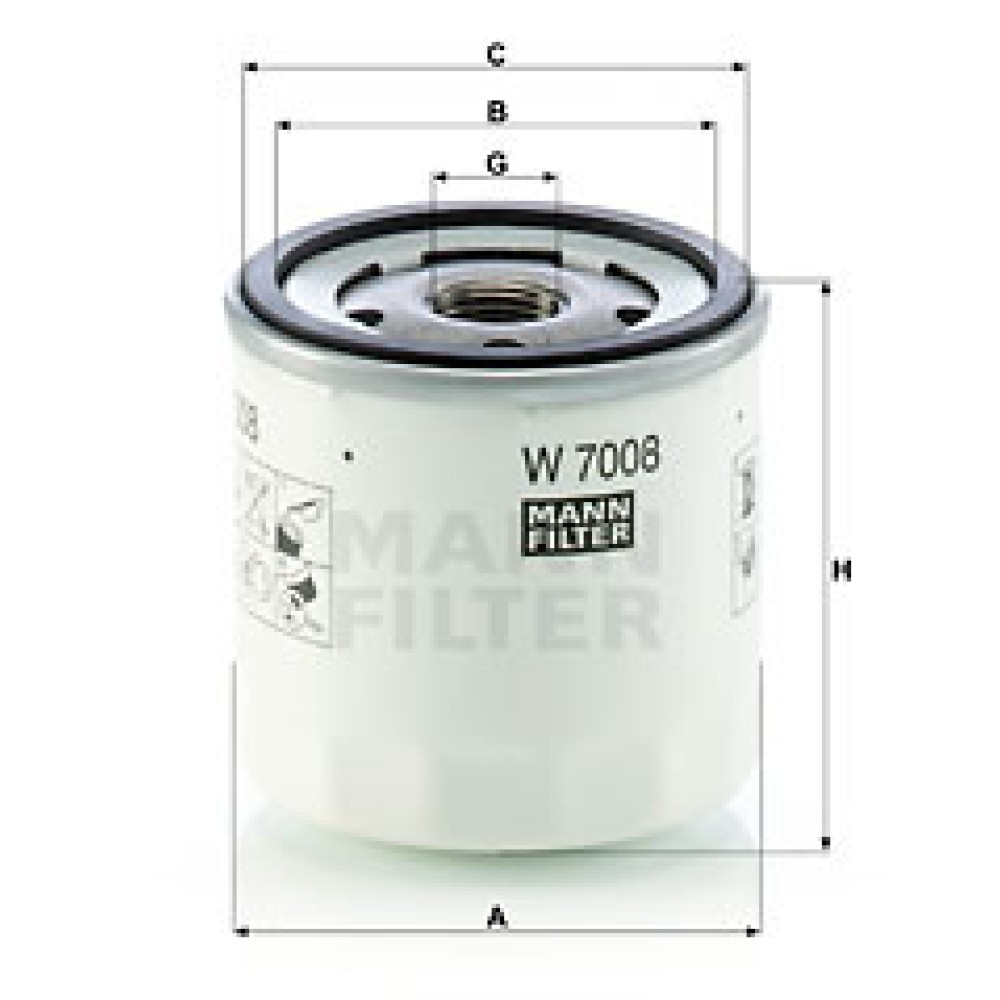 Φίλτρο λαδιού MANN-FILTER W7008