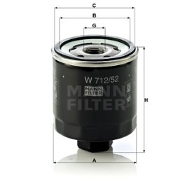 Φίλτρο λαδιού MANN-FILTER W71252