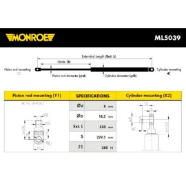 Αμορτισέρ Καπώ/Μπαγκάζ MONROE ML5039