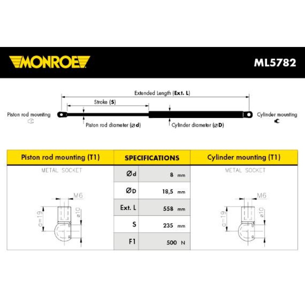 Αμορτισέρ Καπώ/Μπαγκάζ MONROE ML5782