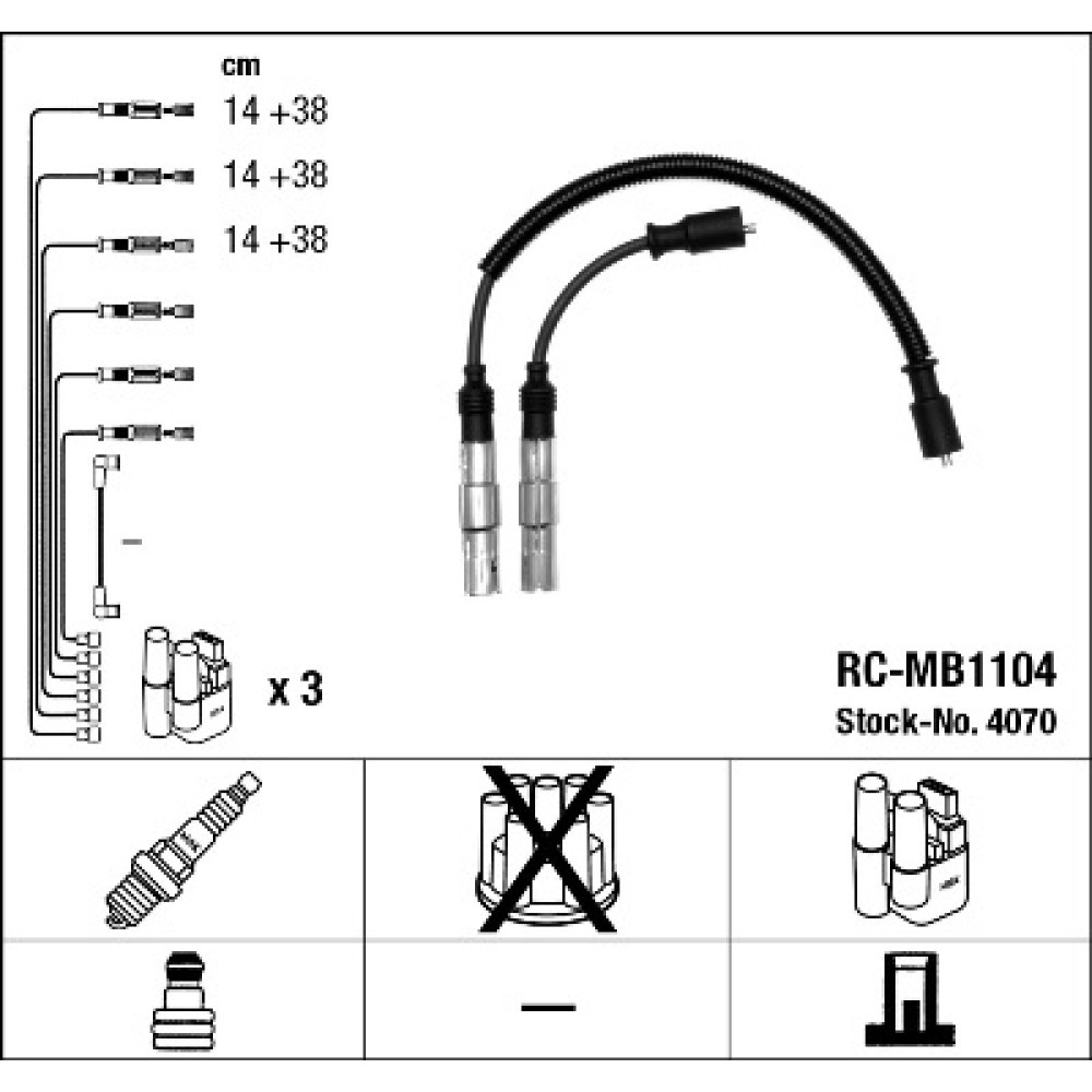 Μπουζοκαλώδια & εξαρτήματα σύνδεσης NGK 4070