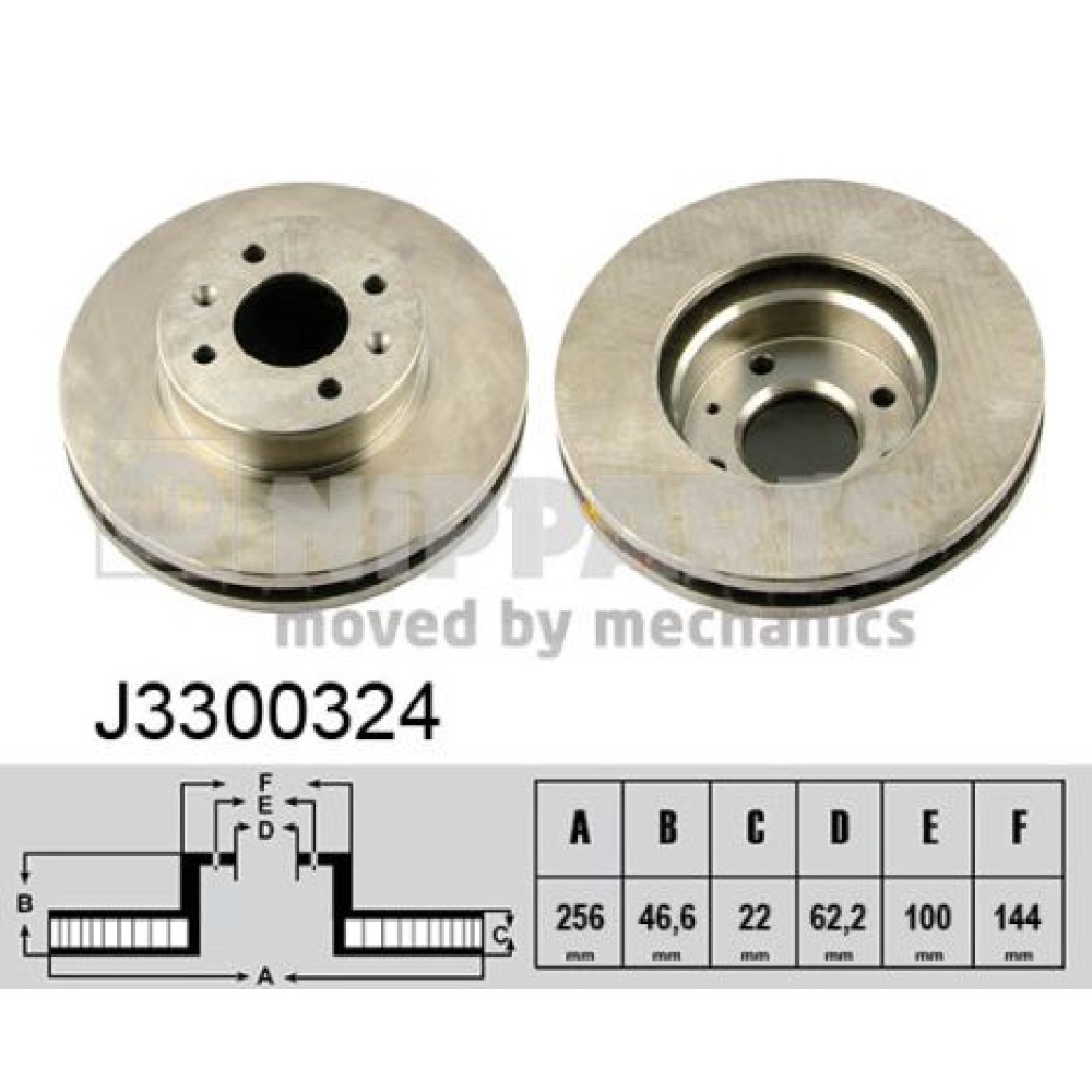 Δισκόπλακα εμπρός NIPPARTS J3300324