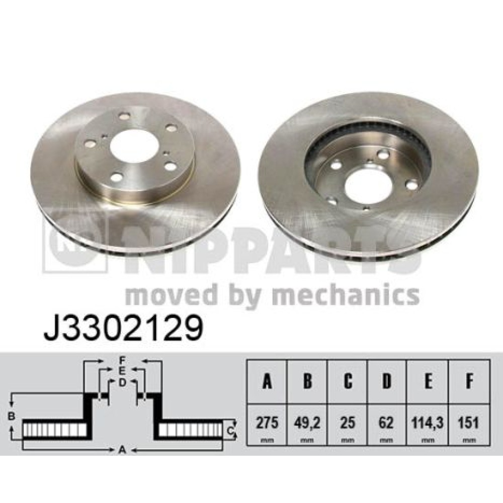 Δισκόπλακα εμπρός NIPPARTS J3302129