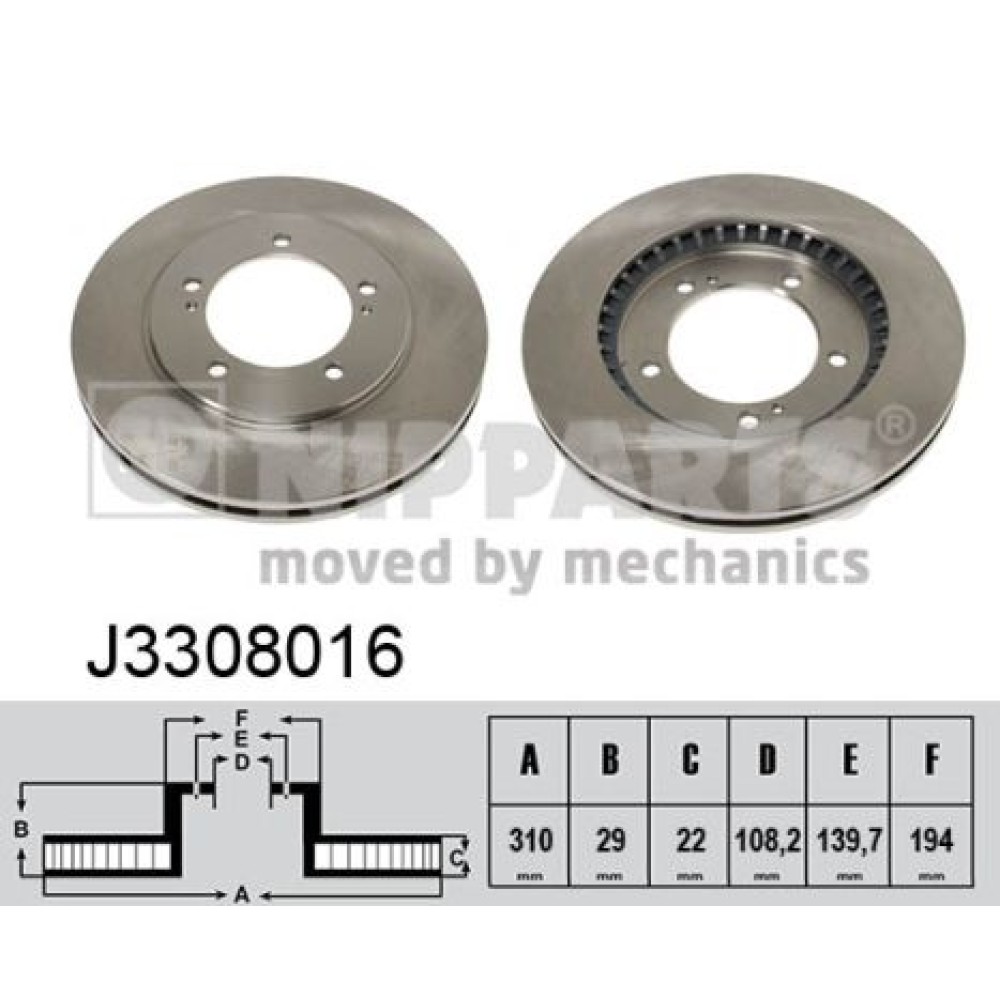 Δισκόπλακα εμπρός NIPPARTS J3308016