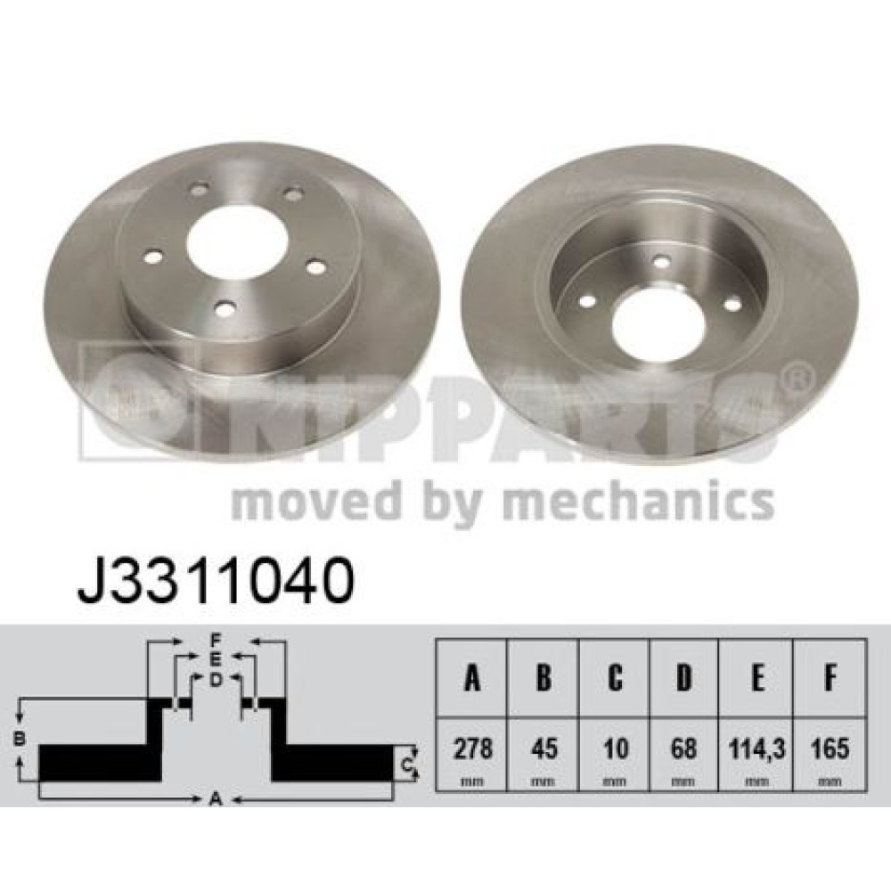 Δισκόπλακα πίσω NIPPARTS J3311040