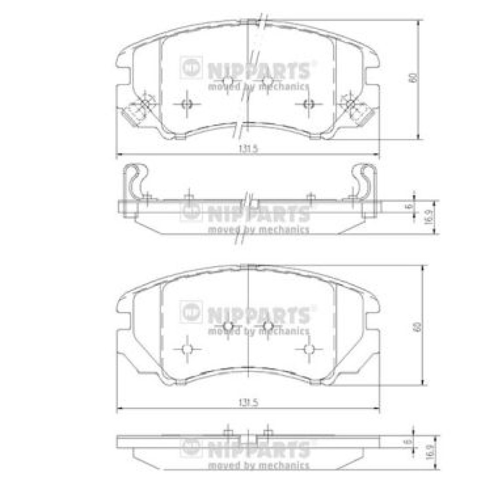 Σετ τακάκια εμπρός NIPPARTS J3600541