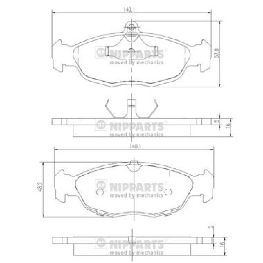 Σετ τακάκια εμπρός NIPPARTS J3600901