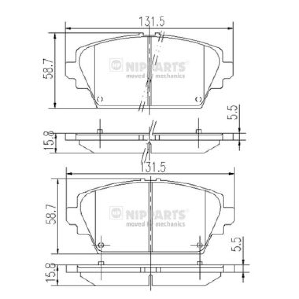 Σετ τακάκια εμπρός NIPPARTS J3601072