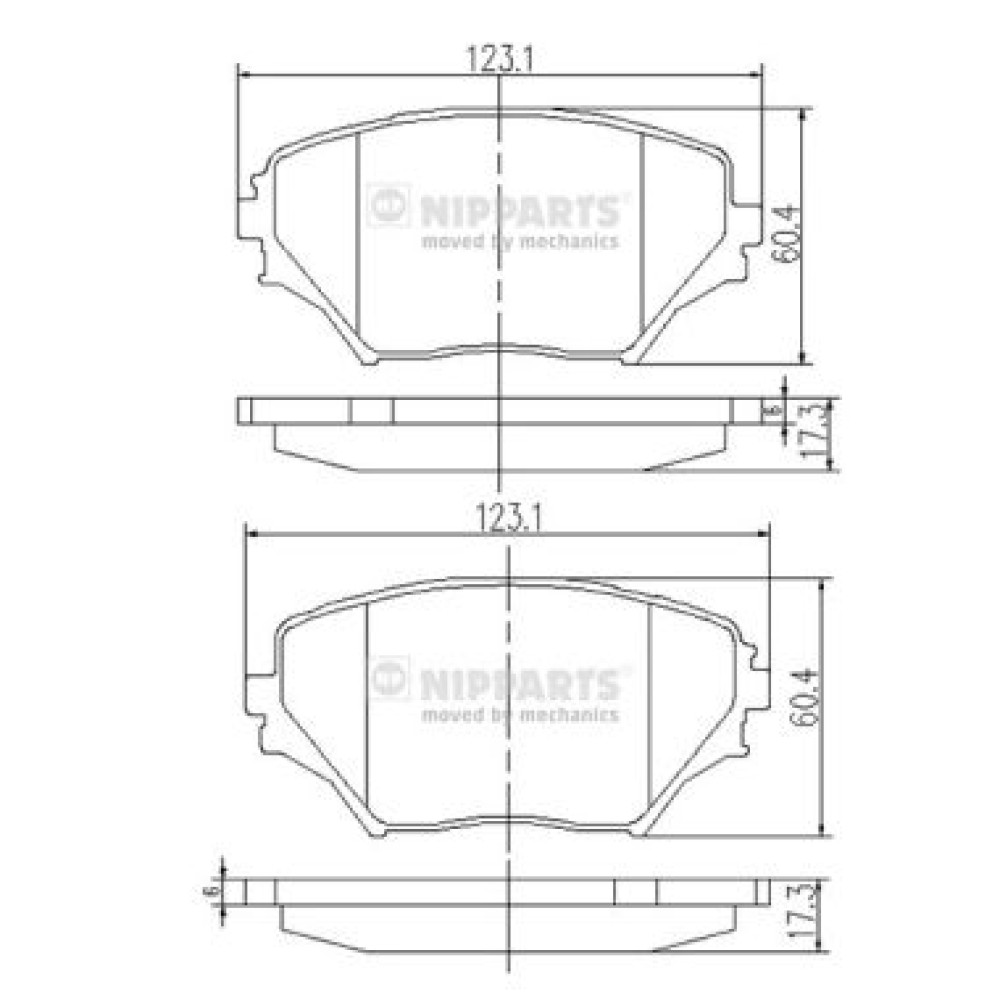 Σετ τακάκια εμπρός NIPPARTS J3602095