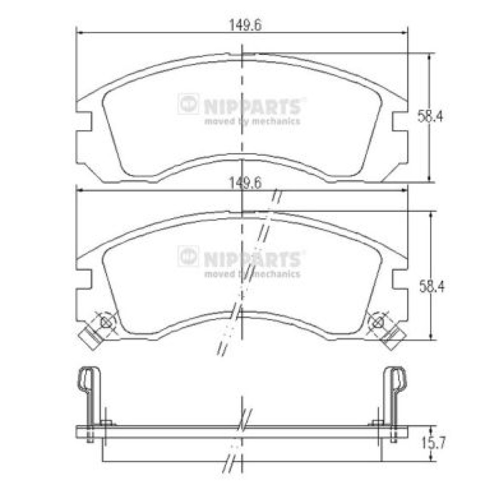 Σετ τακάκια εμπρός NIPPARTS J3605031