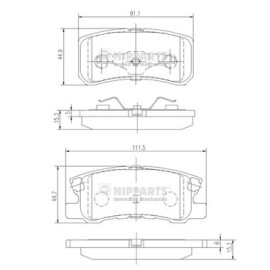 Σετ τακάκια πίσω NIPPARTS J3615010