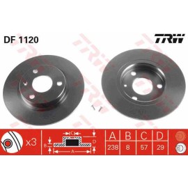 Δισκόπλακα εμπρός TRW DF1120