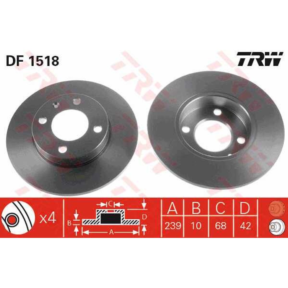 Δισκόπλακα εμπρός TRW DF1518