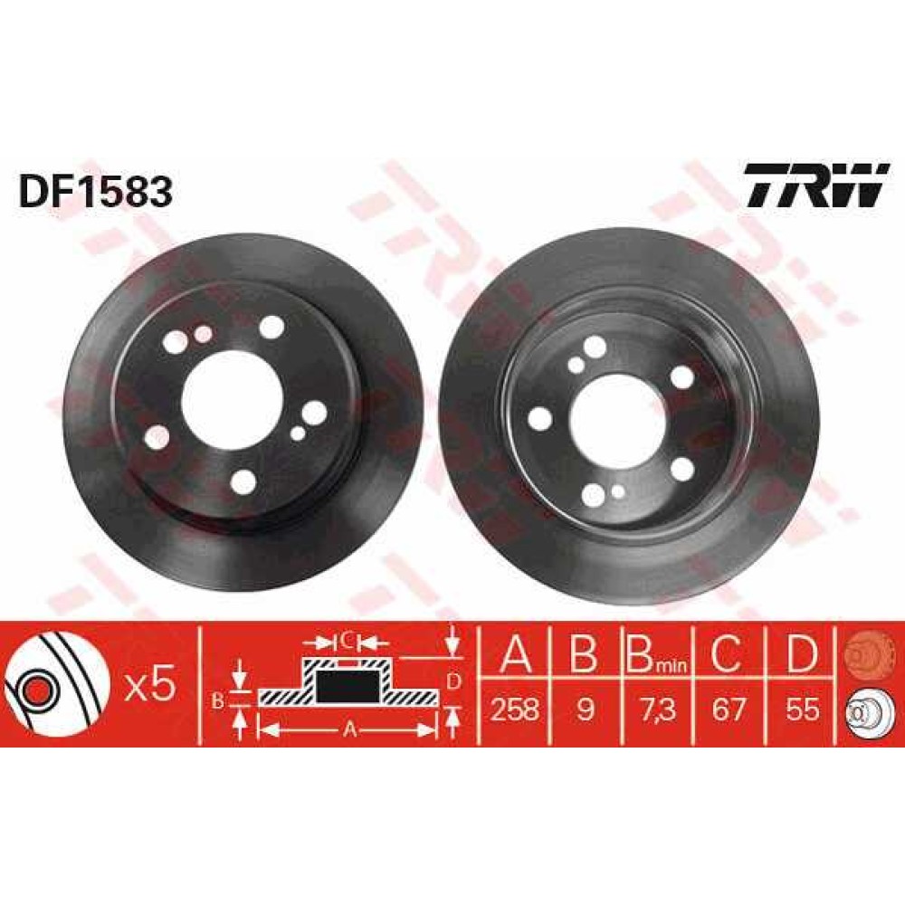 Δισκόπλακα πίσω TRW DF1583