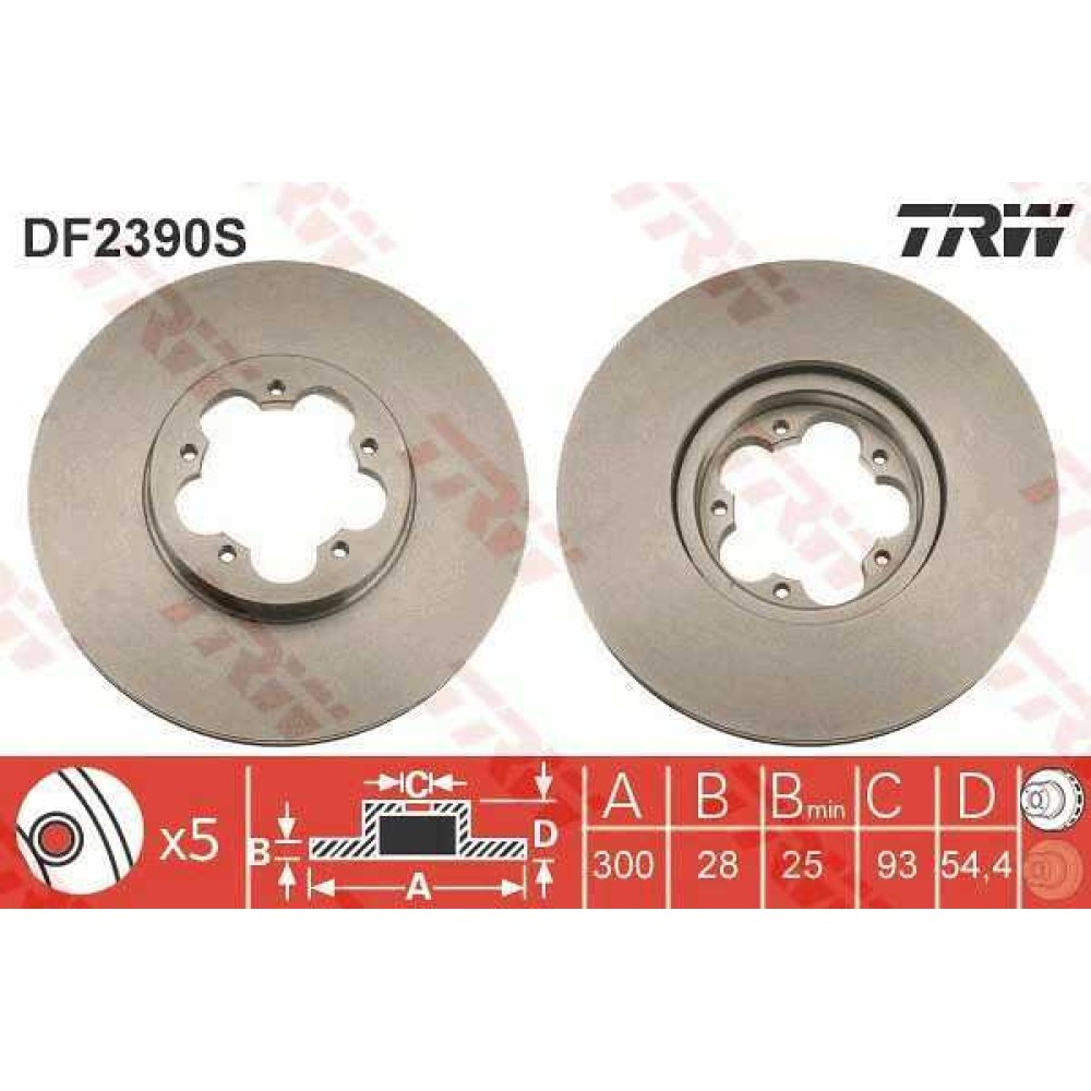 Δισκόπλακα εμπρός TRW DF2390S