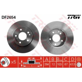 Δισκόπλακα εμπρός TRW DF2654