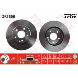 Δισκόπλακα εμπρός TRW DF2656