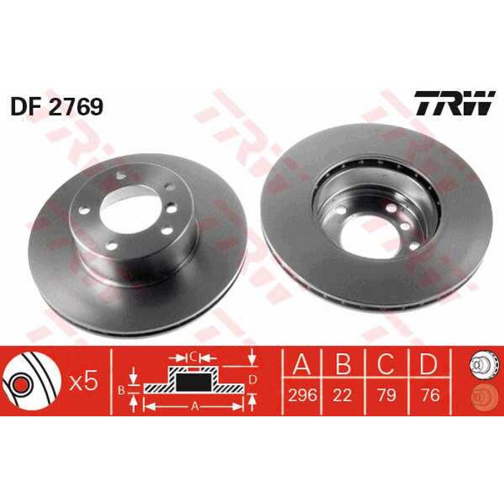 Δισκόπλακα εμπρός TRW DF2769