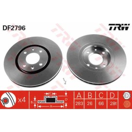 Δισκόπλακα εμπρός TRW DF2796