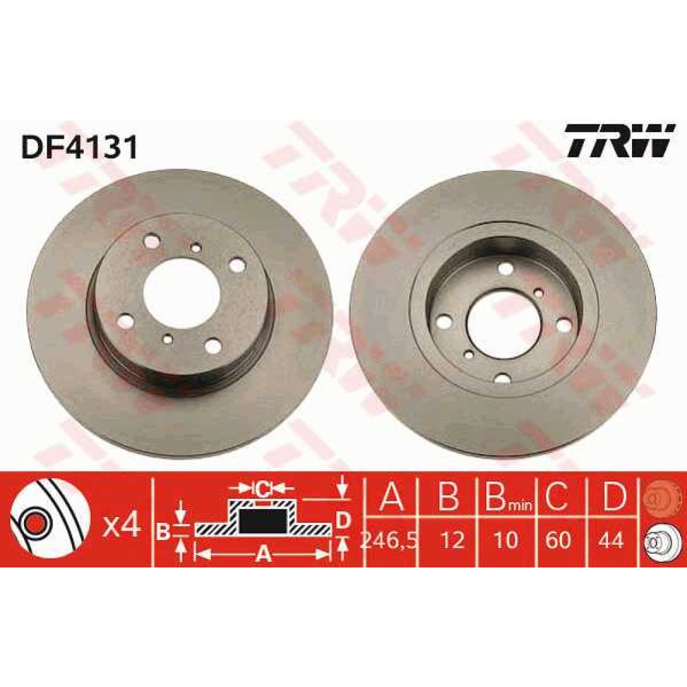 Δισκόπλακα εμπρός TRW DF4131