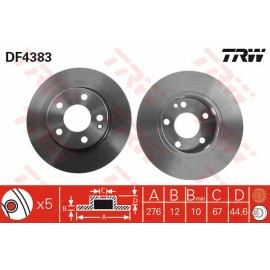 Δισκόπλακα εμπρός TRW DF4383