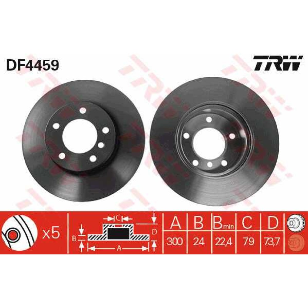 Δισκόπλακα εμπρός TRW DF4459