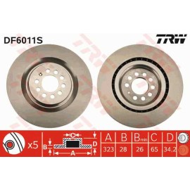 Δισκόπλακα εμπρός TRW DF6011S