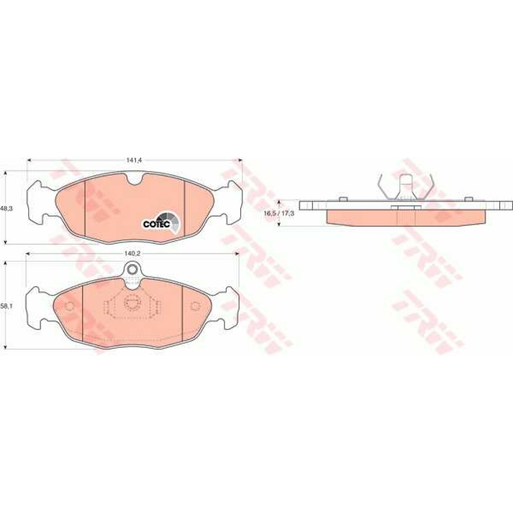 Σετ τακάκια εμπρός TRW GDB1040