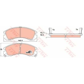 Σετ τακάκια εμπρός TRW GDB1126