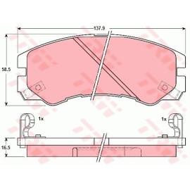 Σετ τακάκια εμπρός TRW GDB1186