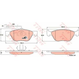 Σετ τακάκια εμπρός TRW GDB1212