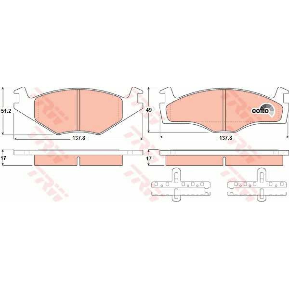 Σετ τακάκια εμπρός TRW GDB1219