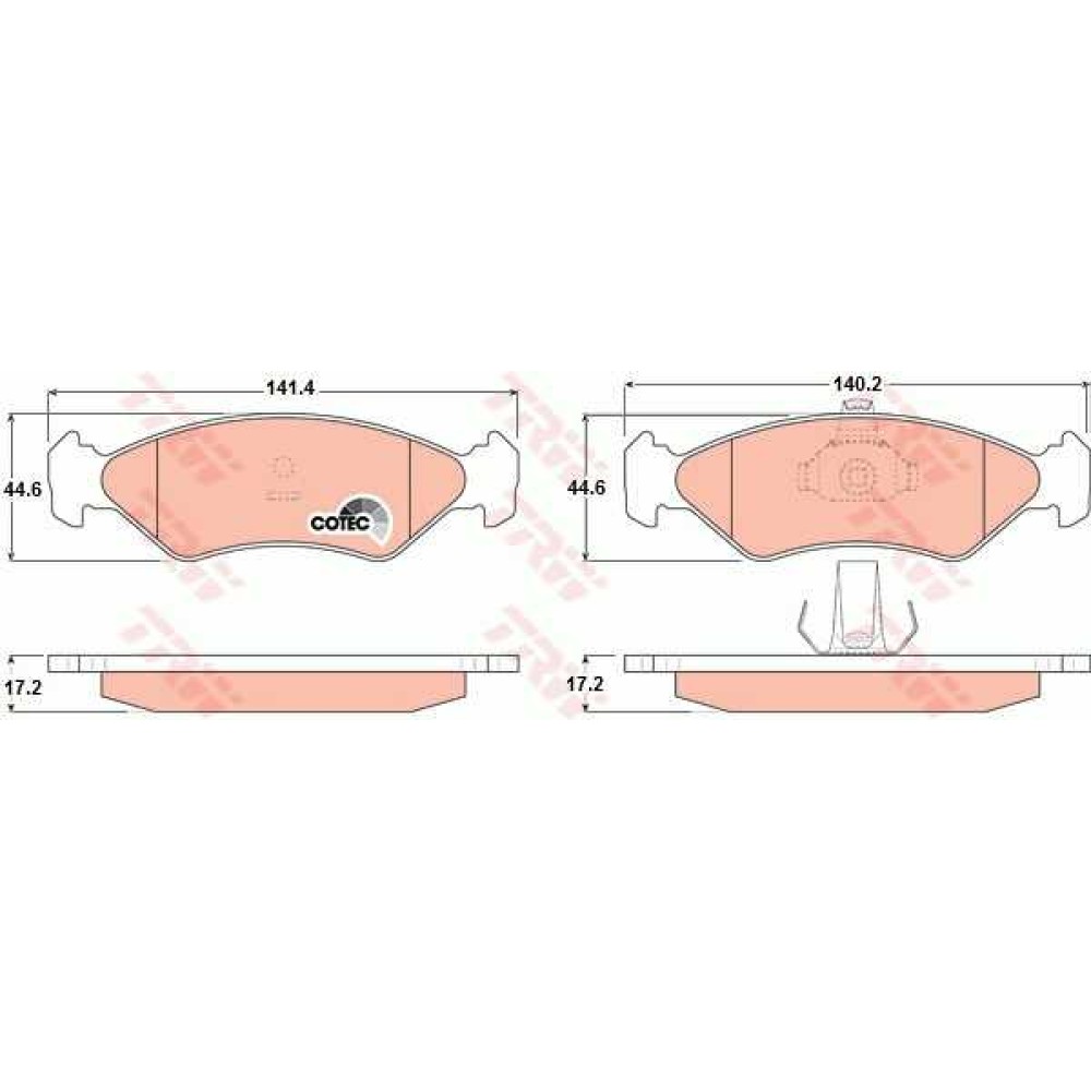 Σετ τακάκια εμπρός TRW GDB1221