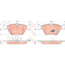 Σετ τακάκια εμπρός TRW GDB1264