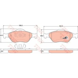 Σετ τακάκια εμπρός TRW GDB1419