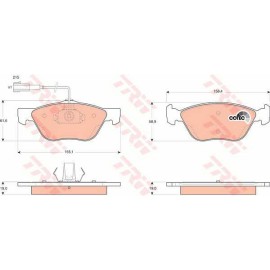 Σετ τακάκια εμπρός TRW GDB1445