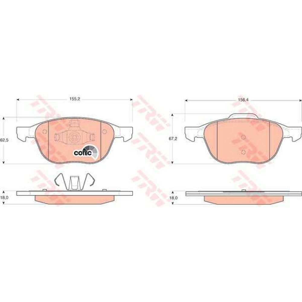 Σετ τακάκια εμπρός TRW GDB1583