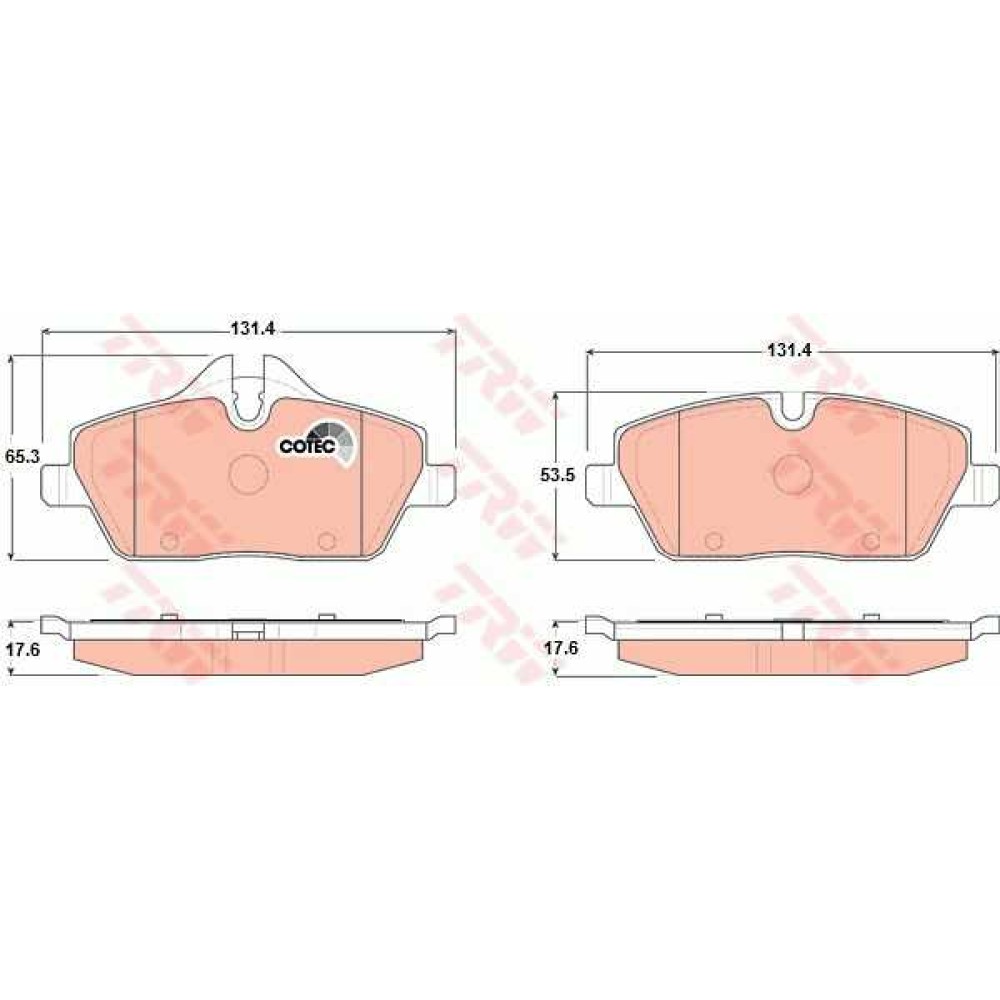 Σετ τακάκια εμπρός TRW GDB1611