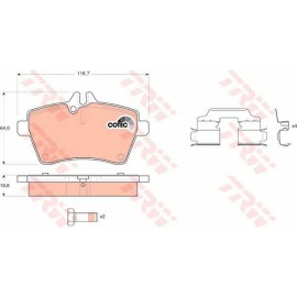 Σετ τακάκια εμπρός TRW GDB1629