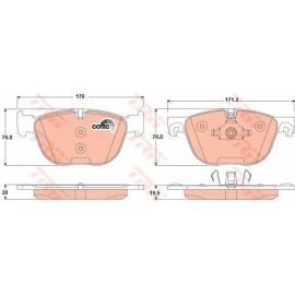 Σετ τακάκια εμπρός TRW GDB1726