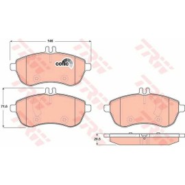 Σετ τακάκια εμπρός TRW GDB1736