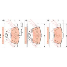 Σετ τακάκια εμπρός TRW GDB1864