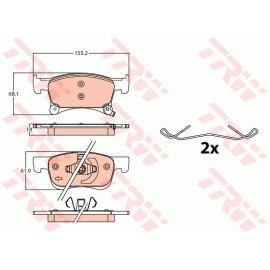 Σετ τακάκια εμπρός TRW GDB2091