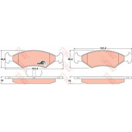 Σετ τακάκια εμπρός TRW GDB255