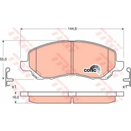 Σετ τακάκια εμπρός TRW GDB3287