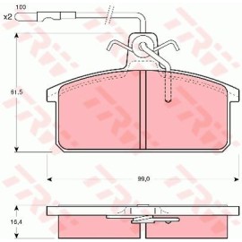 Σετ τακάκια εμπρός TRW GDB422