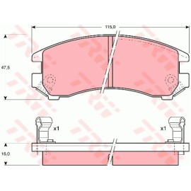 Σετ τακάκια εμπρός TRW GDB882