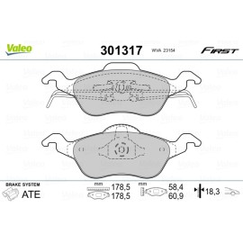 Σετ τακάκια εμπρός VALEO 301317